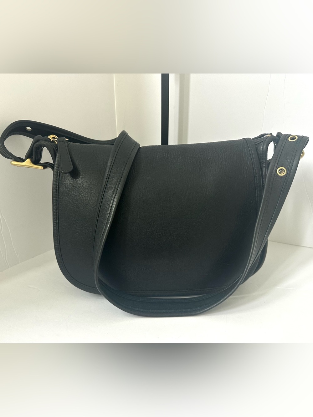 Vintage Coach Patricia’s Legacy Saddle Bag 90’s Black Leather 9951 Flap EUC - Picture 17 of 17